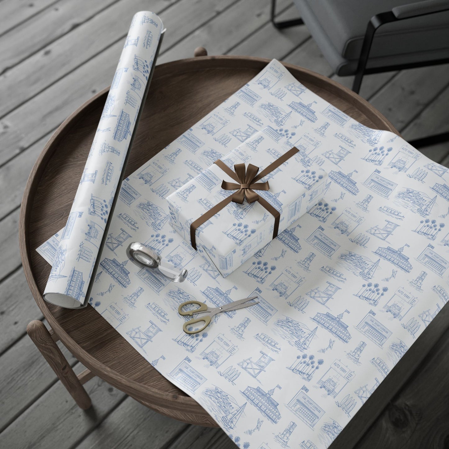 Newporter Wrapping Paper in Marine