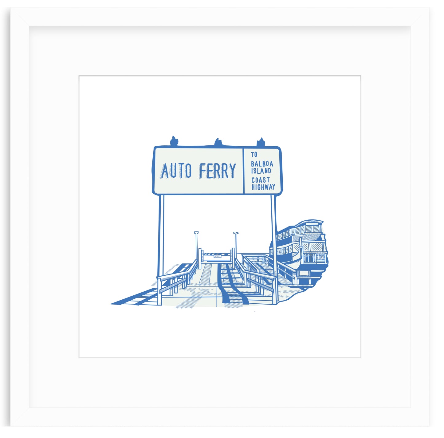 Auto Ferry Framed Art Print