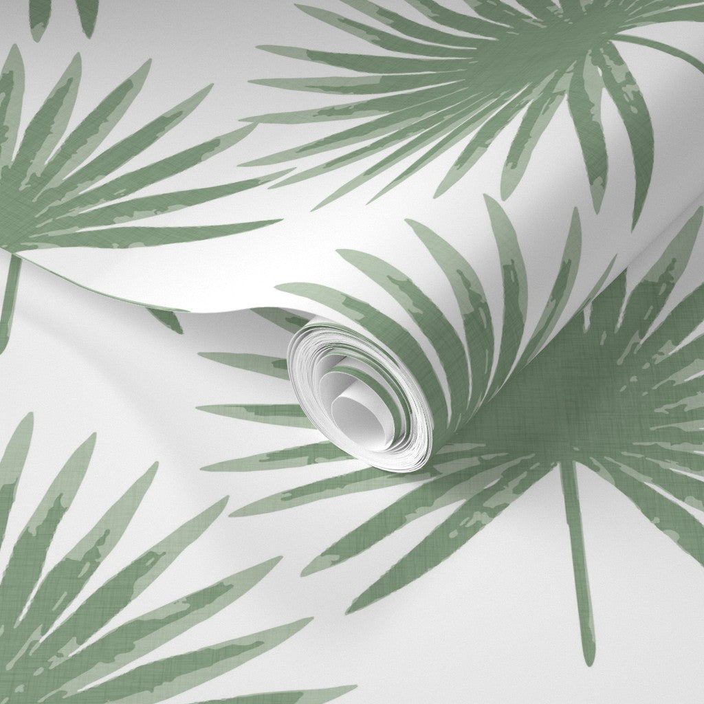 Linen Palm Leaves Wallpaper