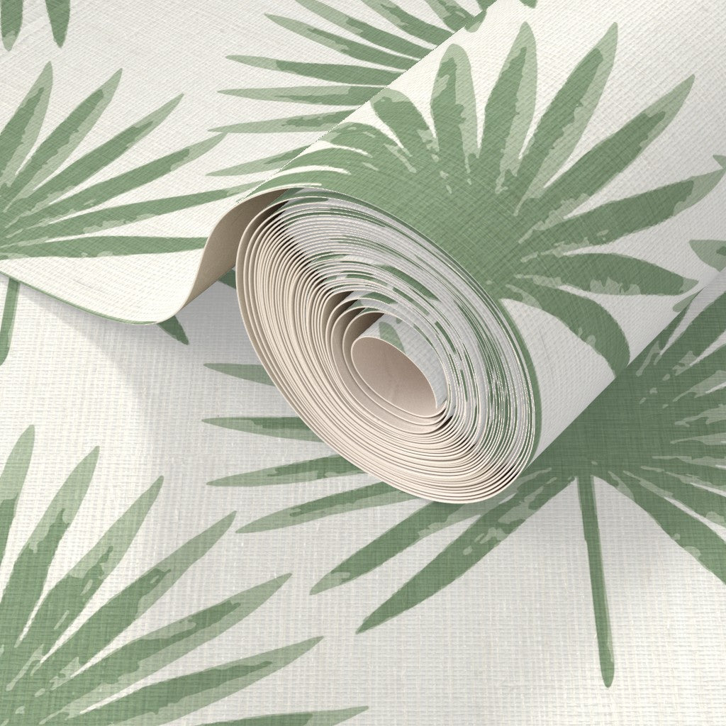 Linen Palm Leaves Wallpaper