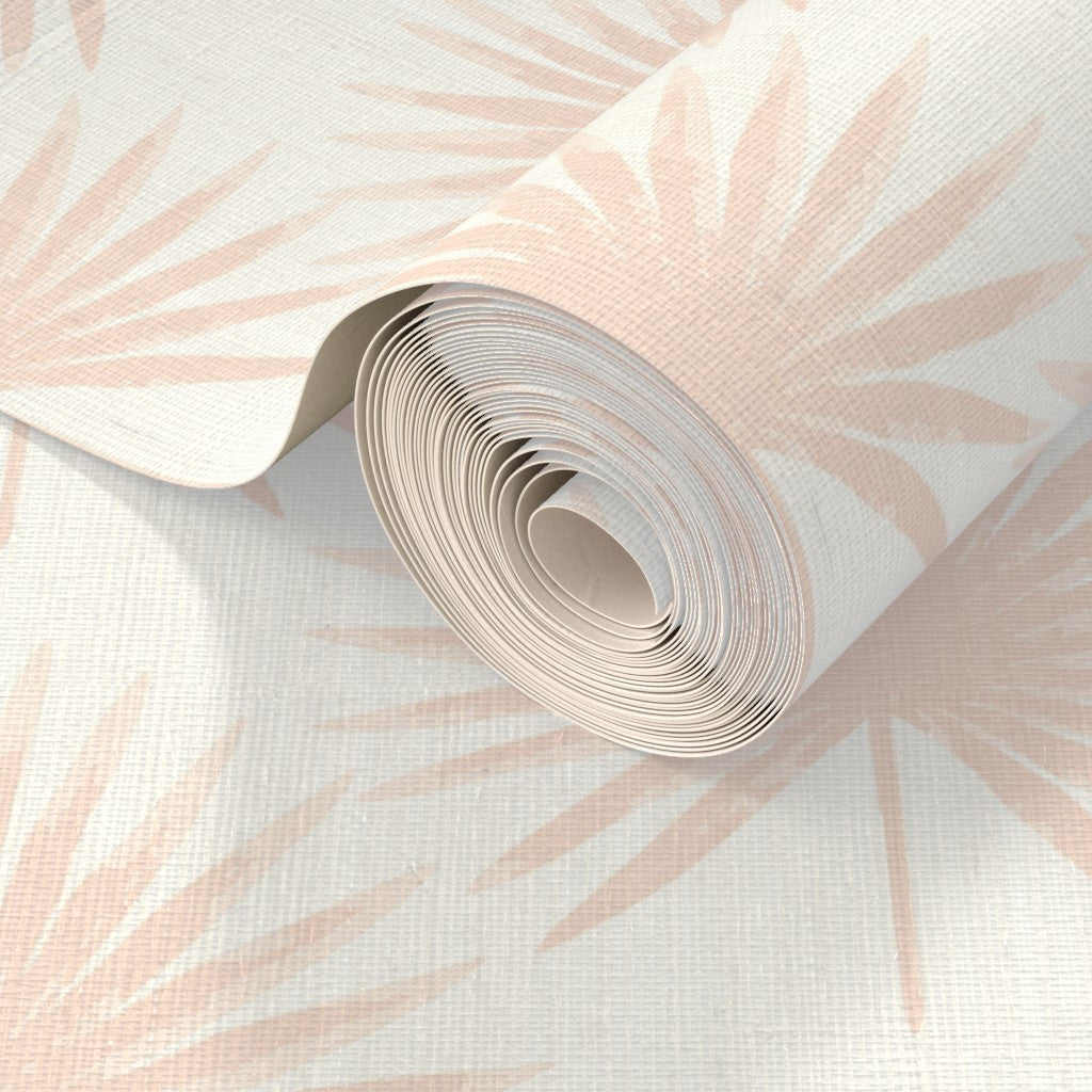 Linen Palm Leaves Wallpaper