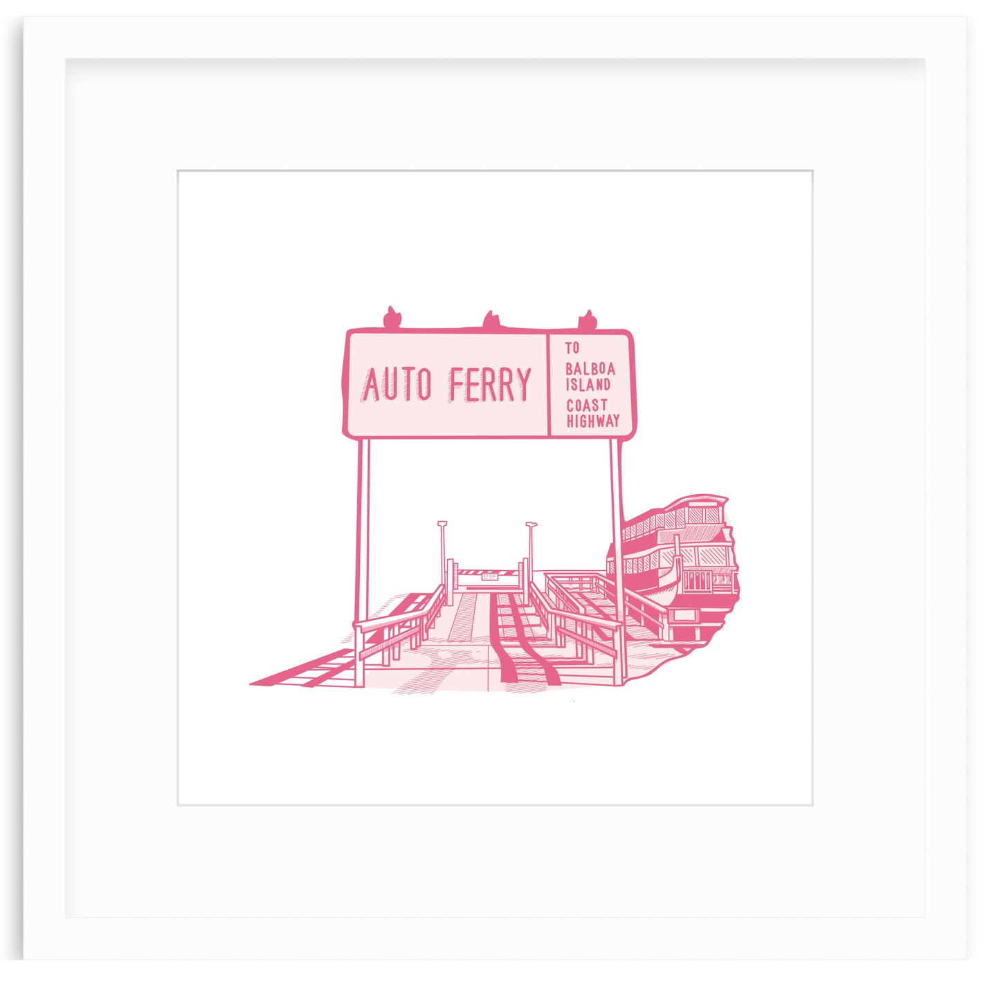 Auto Ferry Framed Art Print