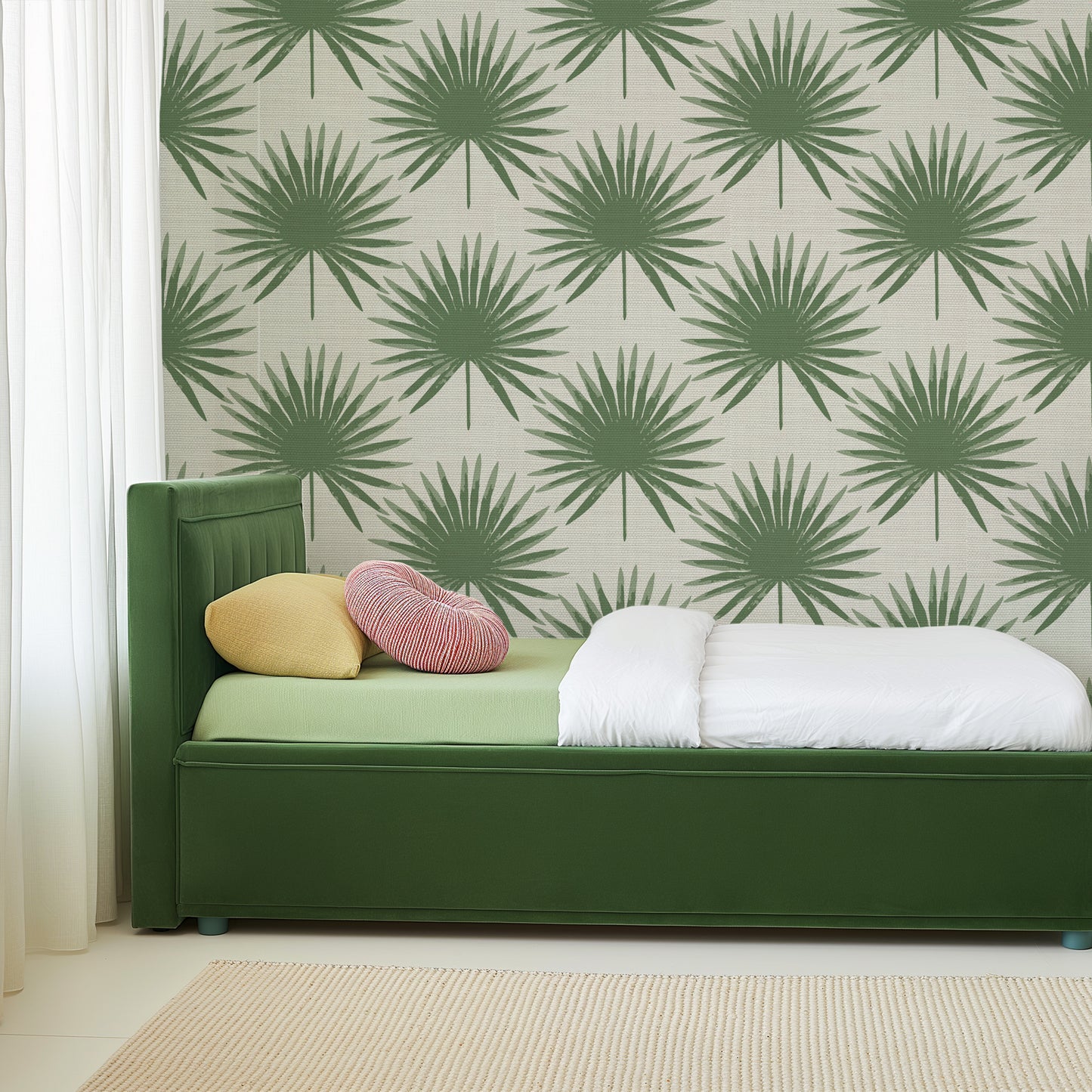 Linen Palm Leaves Grasscloth