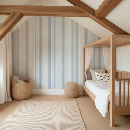 Vintage Ticking Stripes Wallpaper