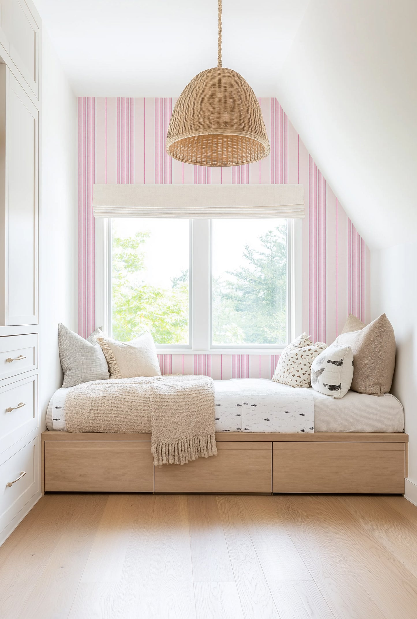 Vintage Ticking Stripes Wallpaper