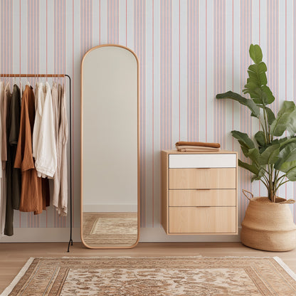 Vintage Ticking Stripes Wallpaper