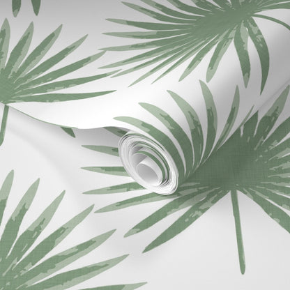 Linen Palm Leaves Wallpaper