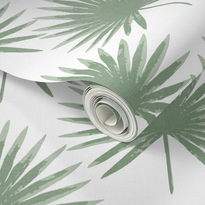 Linen Palm Leaves Wallpaper